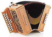 Castagnari Alain 12 button accordion, natural finish cherry
