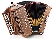 Castagnari Hascy button accordion, natural finish walnut