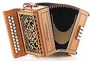 Castagnari Dinn III button accordion, natural finish cherry