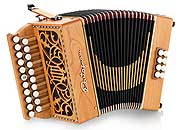 Castagnari Lilly button accordion, natural finish cherry