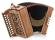 Castagnari Tommy button accordion, natural finish walnut